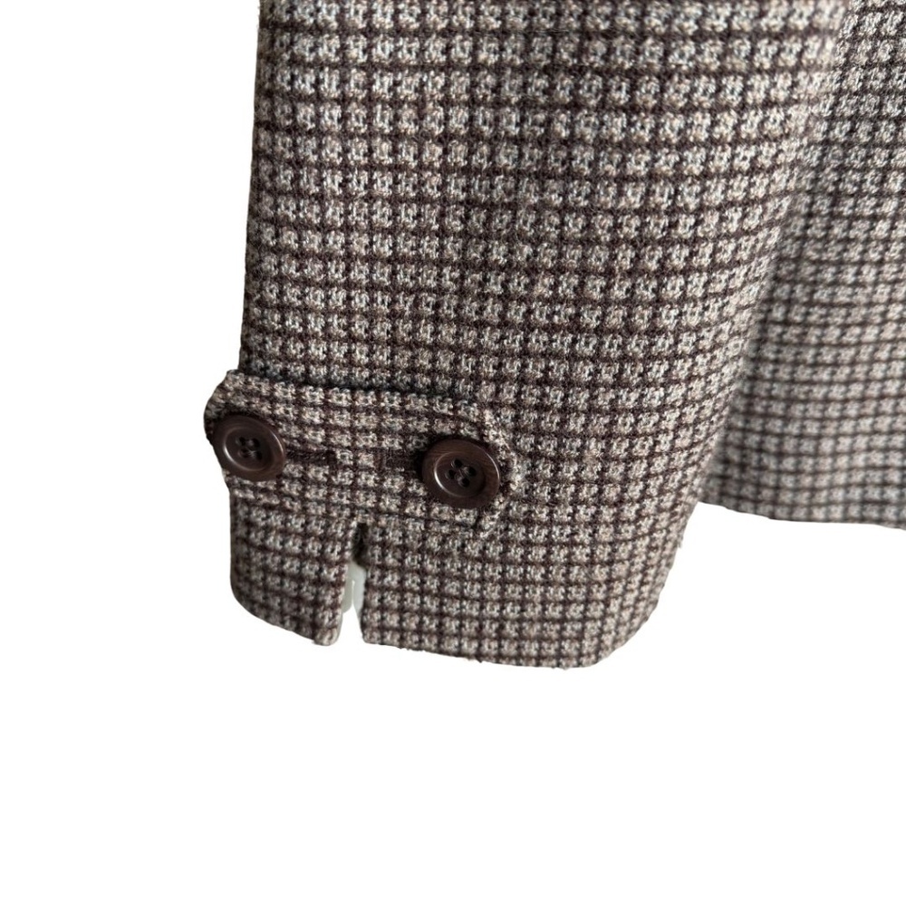 Ann Taylor (Original Ann Taylor) Brown/Cream Wool Blend 2-Button Jacket Size 8 - Picture 3 of 10